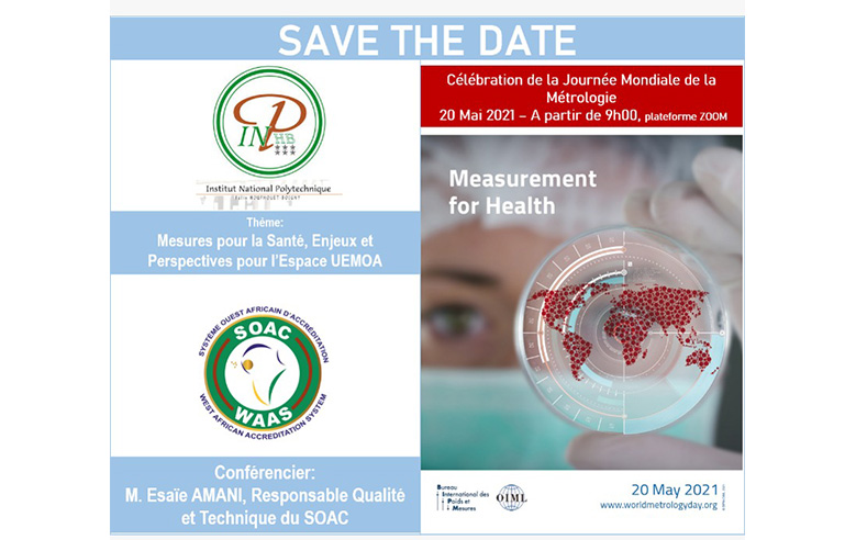 SOAC - SAVE THE DATE : le 20 mai 2021, le SOAC Célébration de la journée nationale de la métrologie