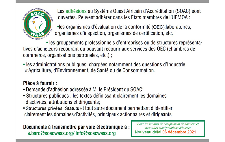 SOAC - Avis à manifestation d'intérêt - nouveaux membres du SOAC