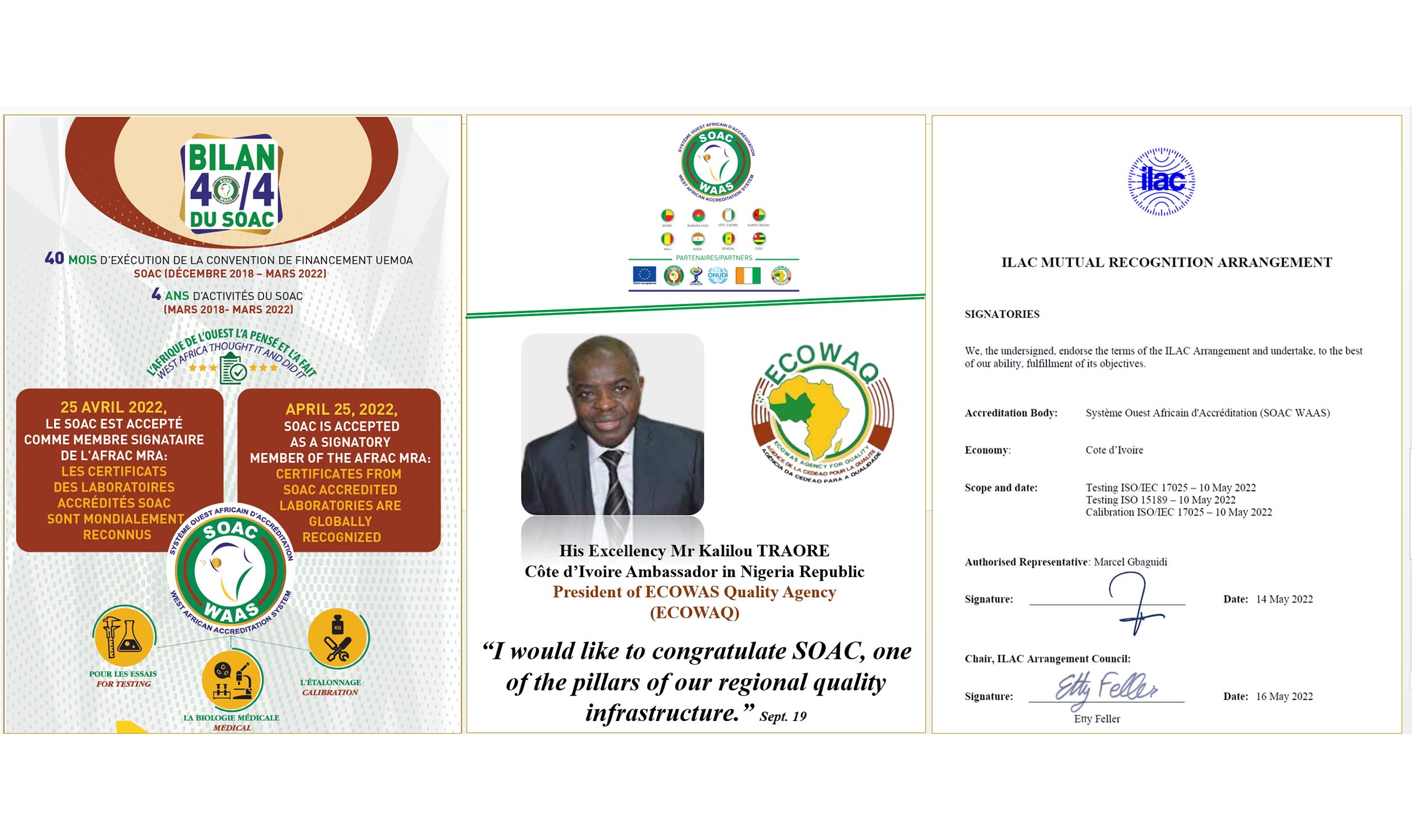 Son Excellence M. Kalilou TRAORE, Ambassadeur de la Côte d’Ivoire au Nigeria et Président de l’Agence CEDEAO de la Qualité